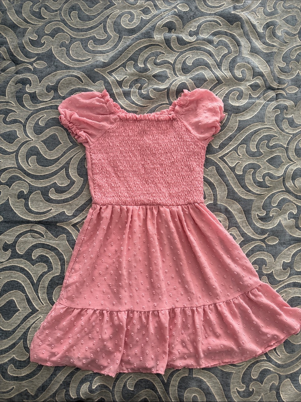 Lily Bleu Pink Smocked Puff-Sleeve Dress